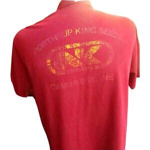 Vintage Mens Polo Shirt LARGE 80's FADED NEBRASKA RED SS knit Golf/Polo/Tennis